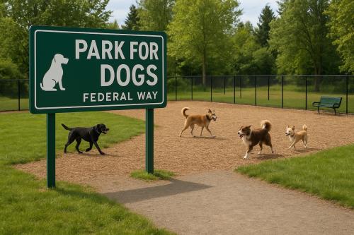 Park for dogs in Federal Way, Washington