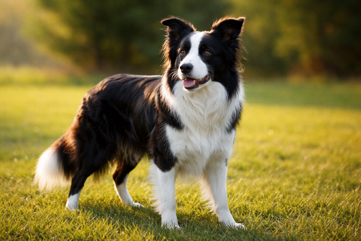 Border Collie alert posture outdoors