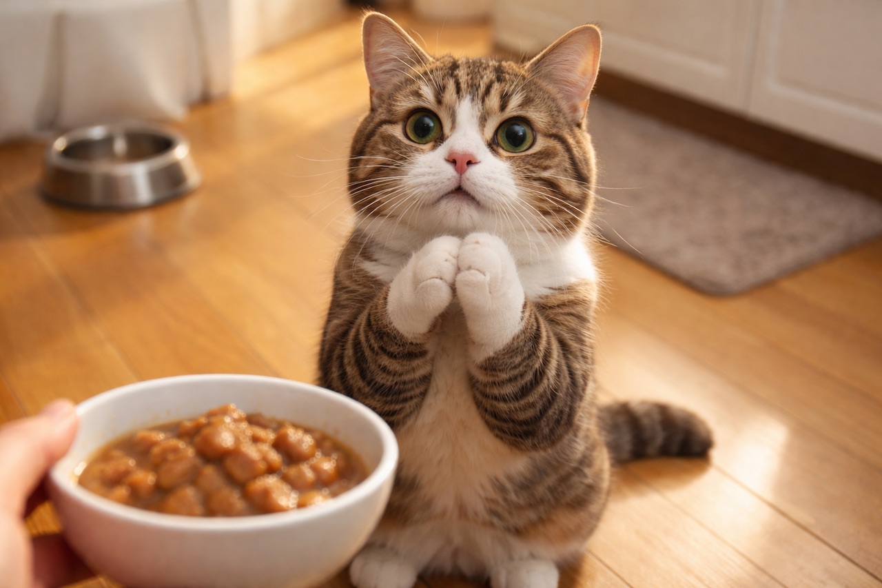 Cat Begging for Food