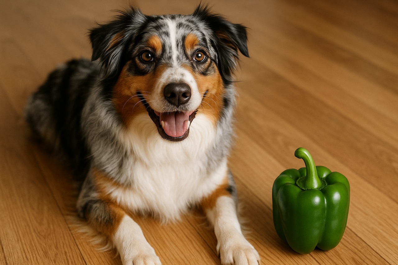 Dog and Green Pepper