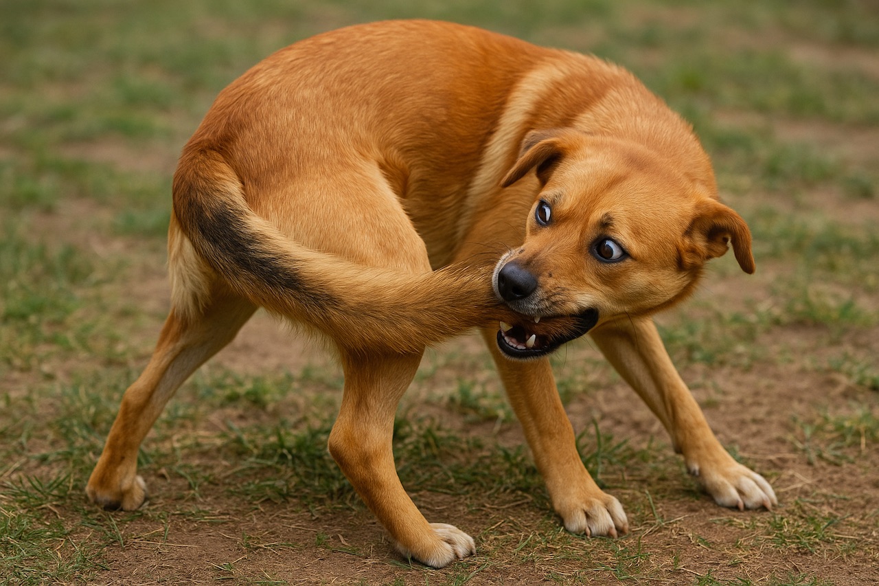 Dog Bite Their Tail
