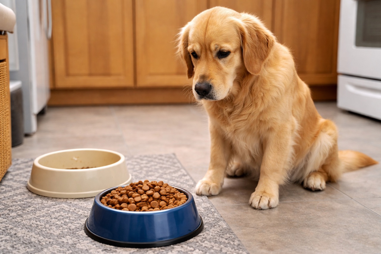 Dog Eat From a New Bowl