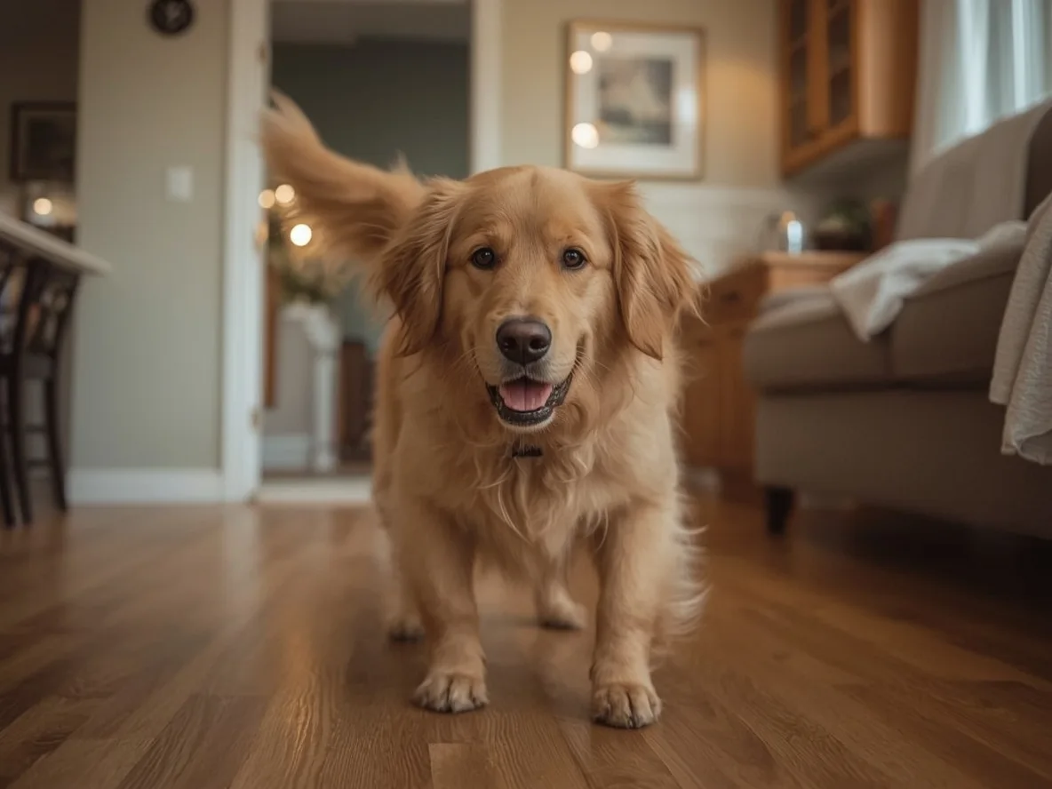 Golden Retriever zoomies in the evening