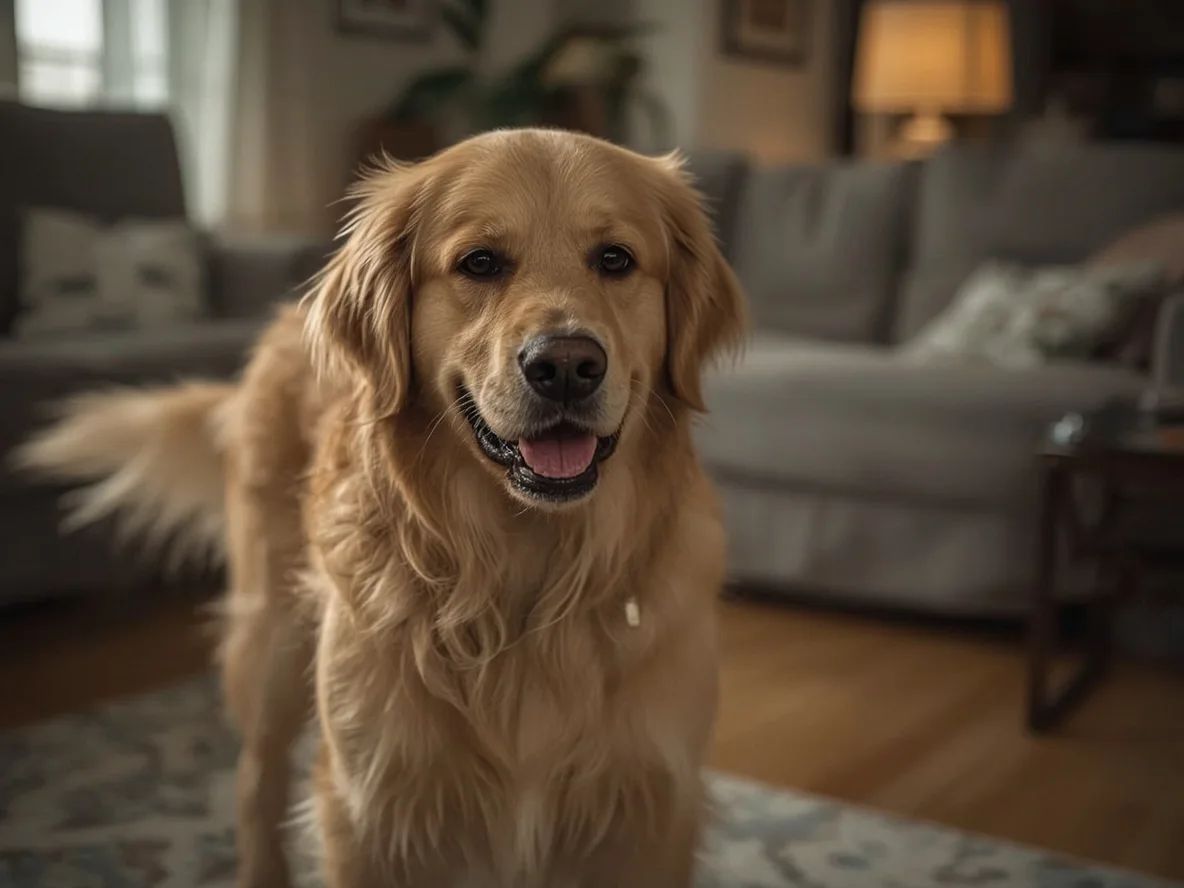Golden Retriever hyperactive in the evening indoors
