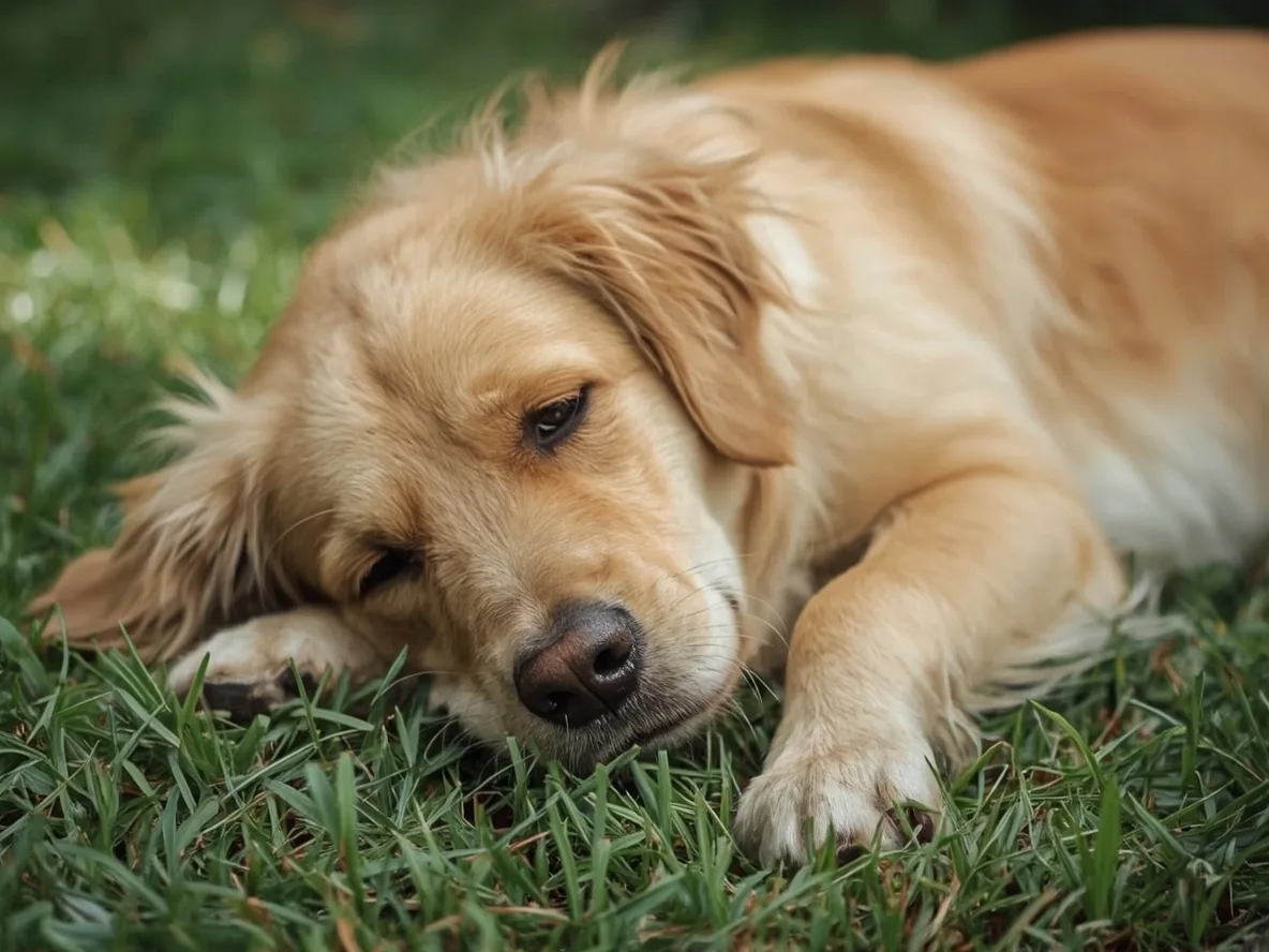Golden Retriever tired but unable to settle