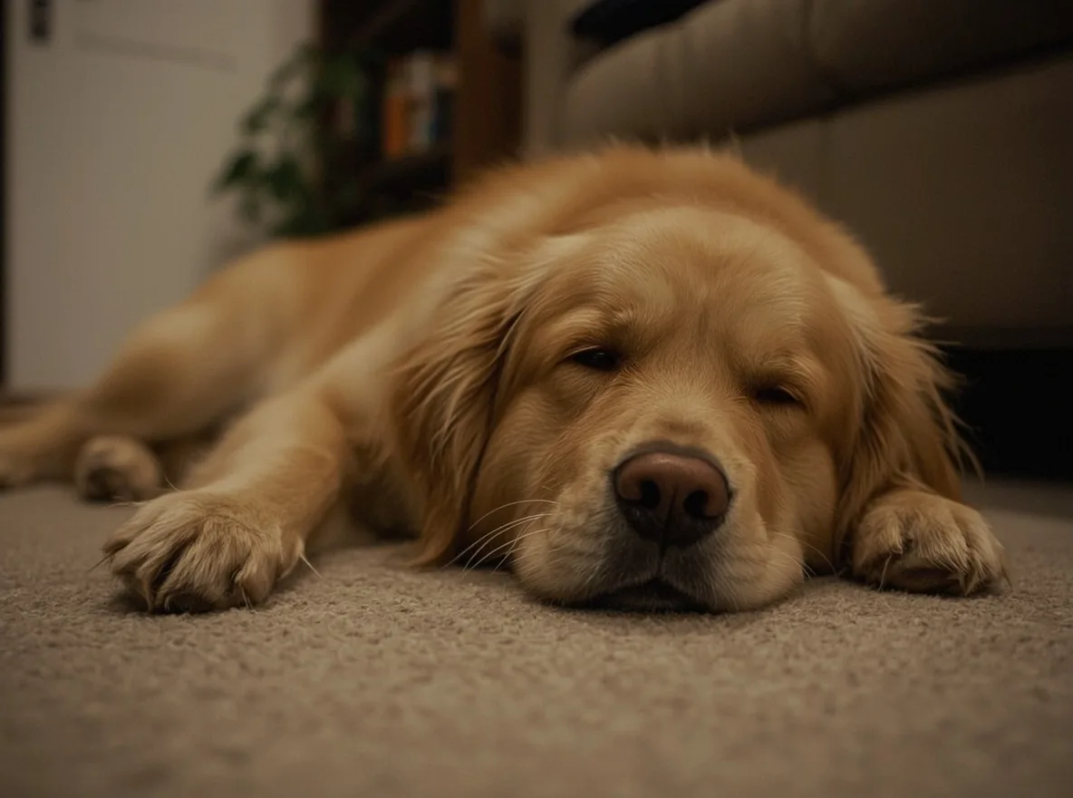 Golden Retriever unable to relax in the evening