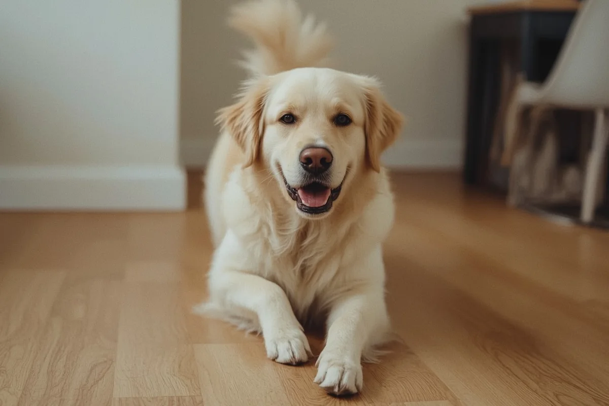 Golden Retriever running suddenly after resting