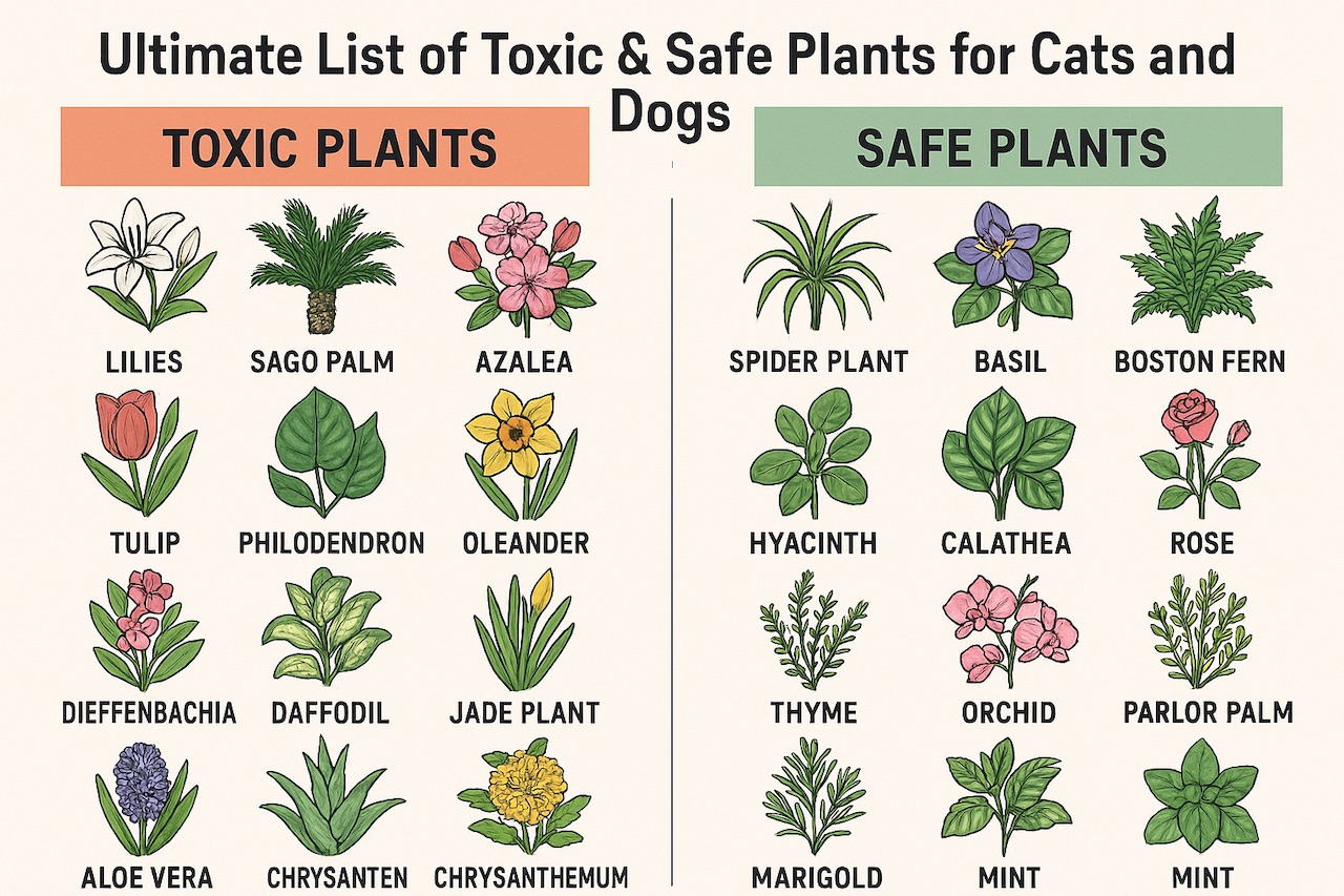 List of Toxic and Safe Plants for Cats and Dogs