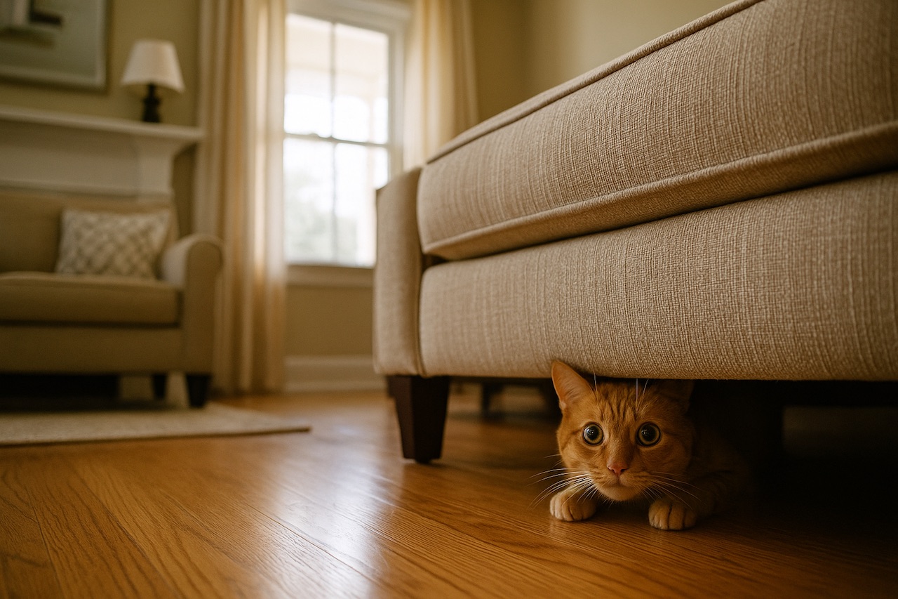 Why Cats Hide When Guests Arrive