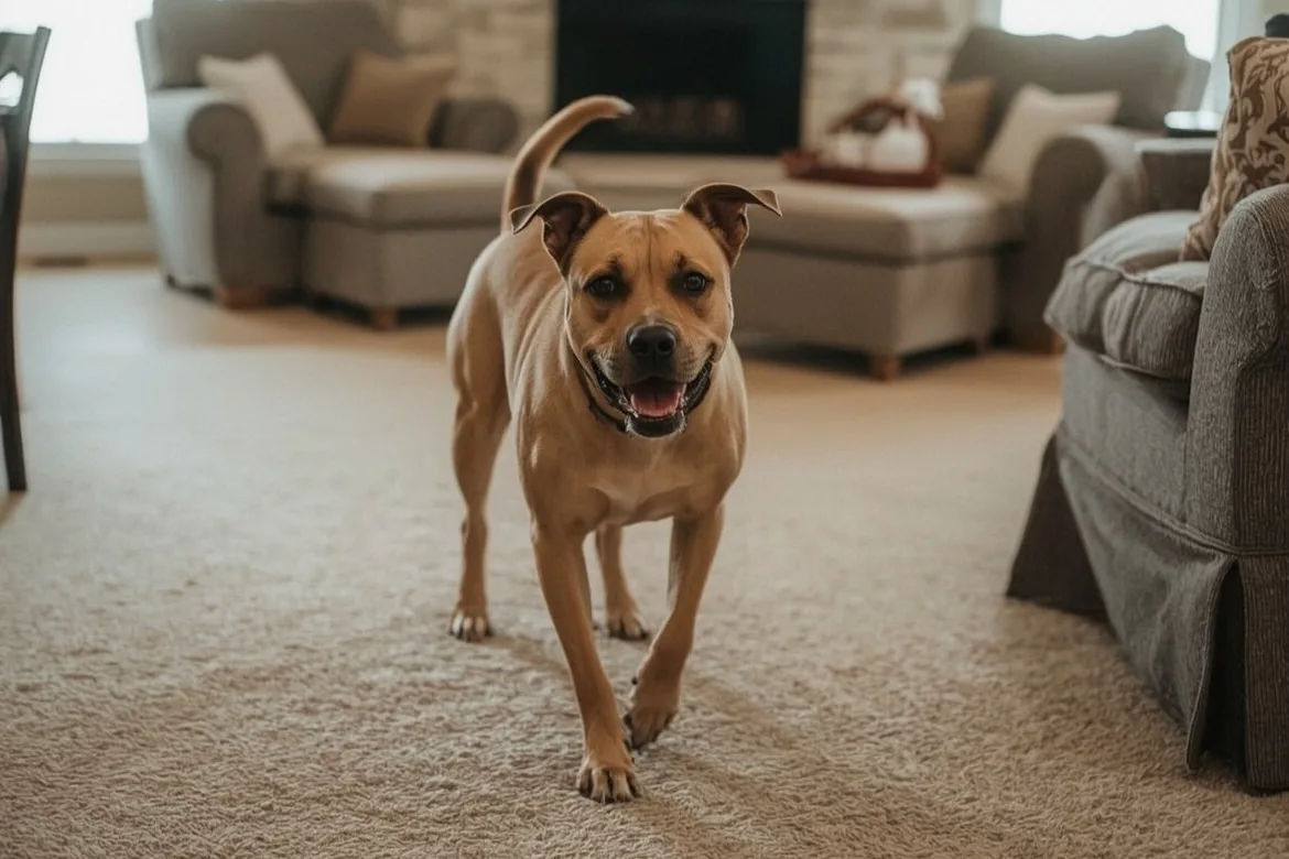 Dog remaining restless after exercise at home