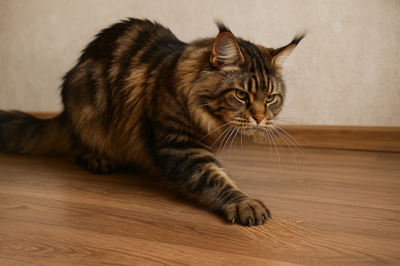 Cats Randomly Scratch the Floor After Eating