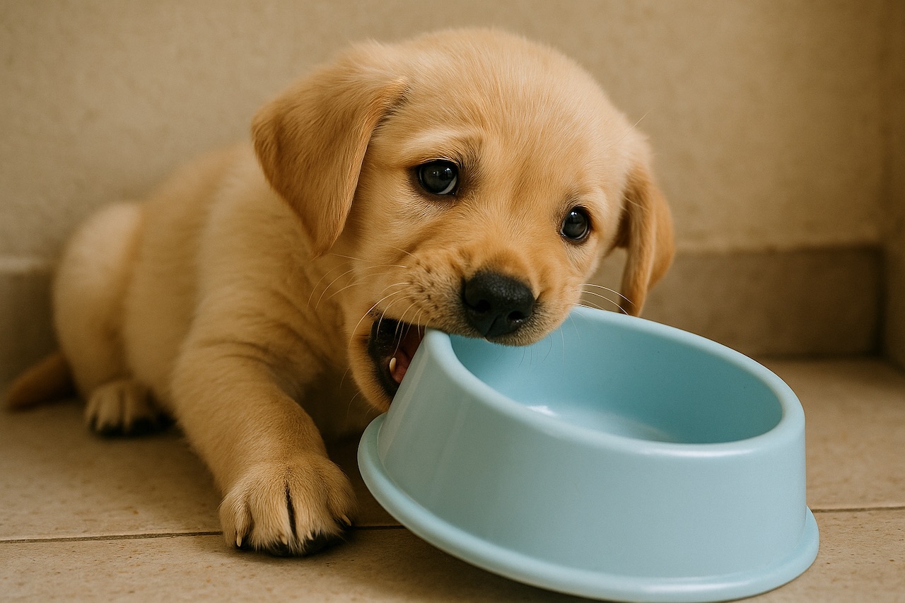 Puppie Chew Their Water Bowl